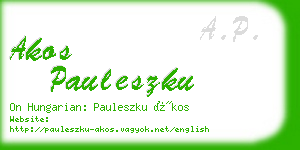 akos pauleszku business card